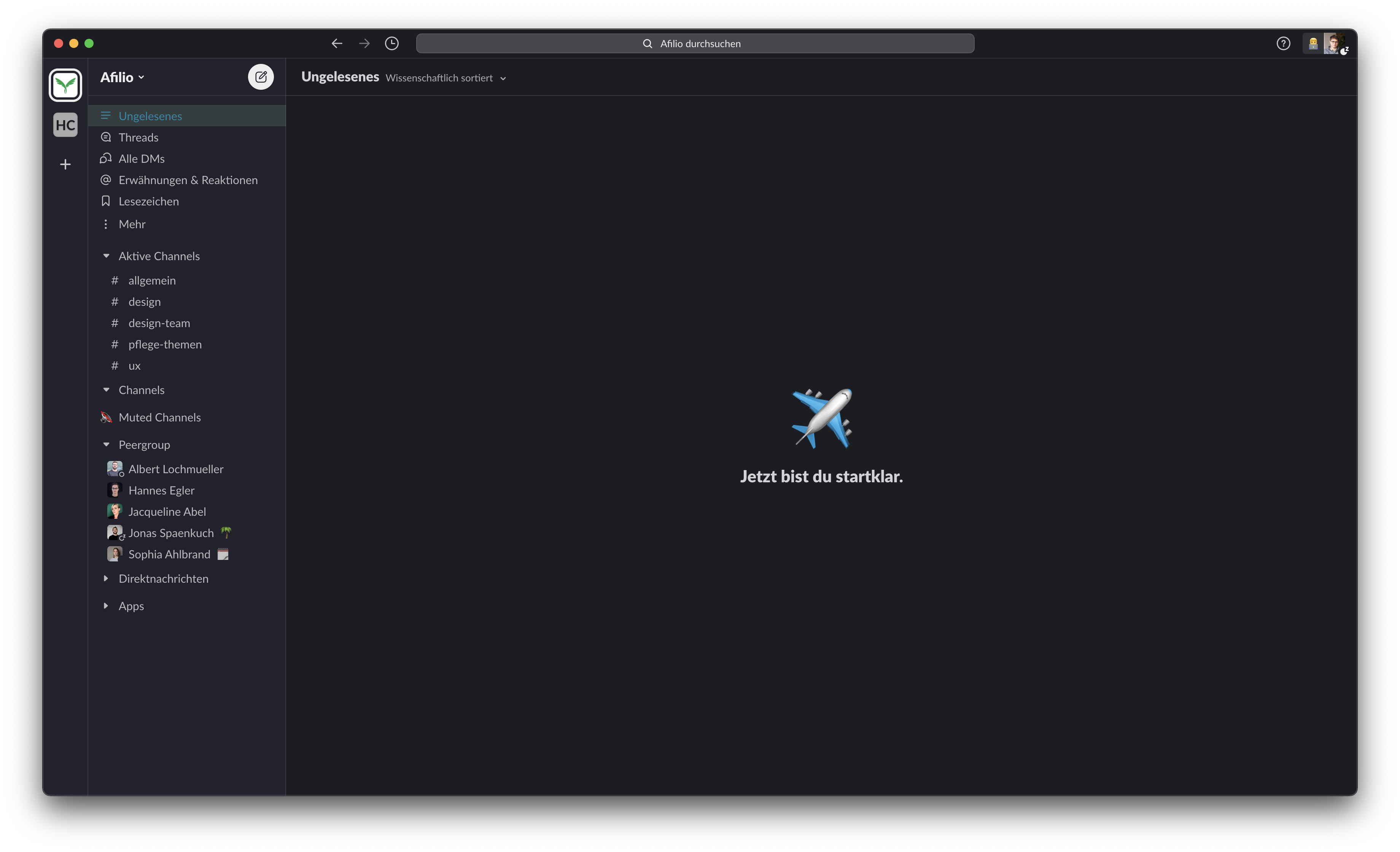 Slack without distraction